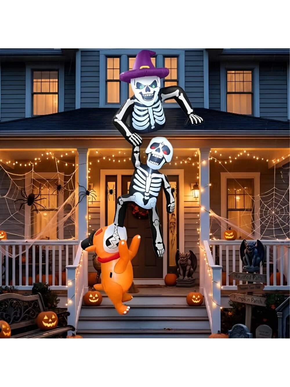 8FT Halloween Inflatables Outdoor Decorations Skeleton Halloween Blow Ups